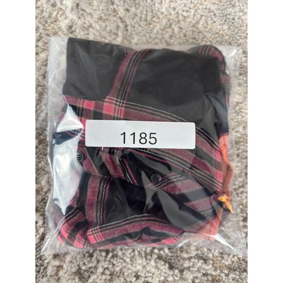 Guess Womens Size XS Plaid Floral Button Shirt Pink Black Long Sleeve Button - Picture 9 of 9